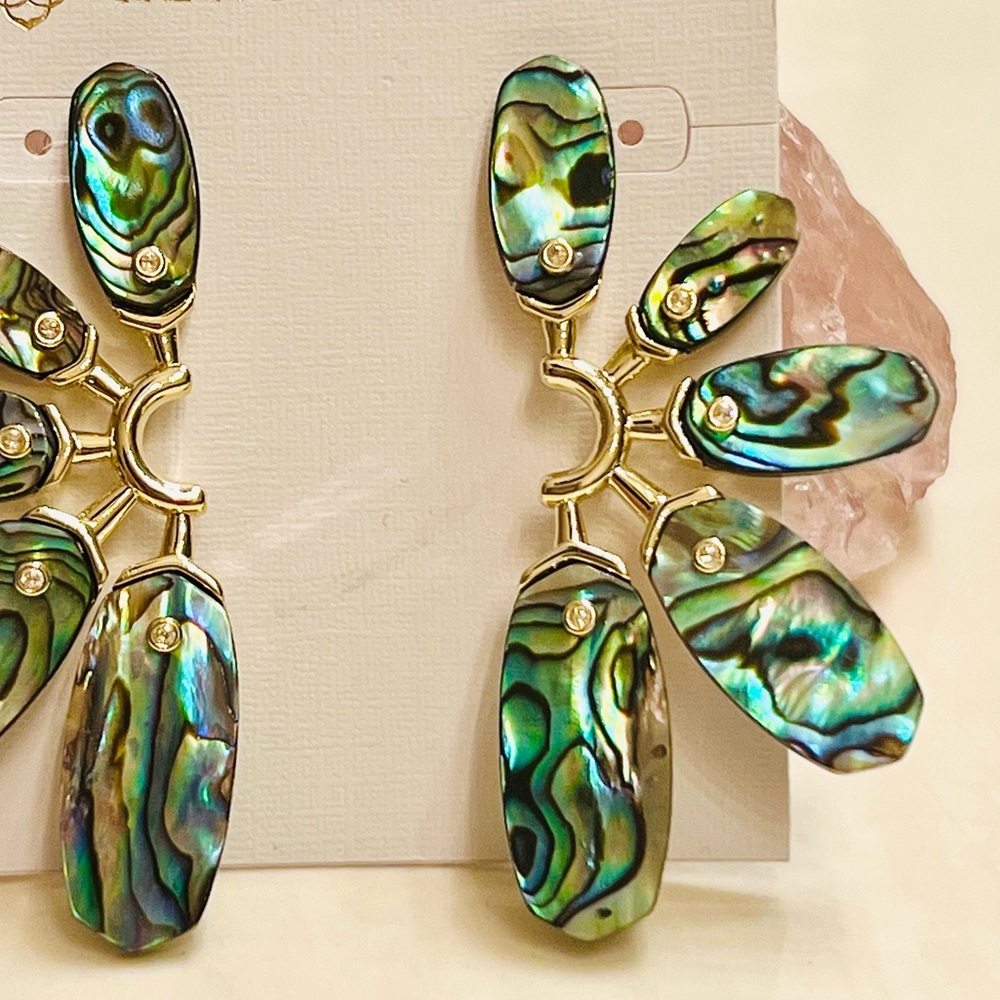 ๐บ๐HP๐๐บ NWT Kendra Scott Ashlyn Abalone Shell Statement Earrings - Picture 6 of 16